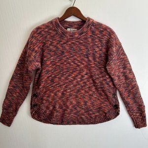 𝅺Madewell Sangria Space-Dyed Birchmont Side Button Sweater Wool Pink Size Small